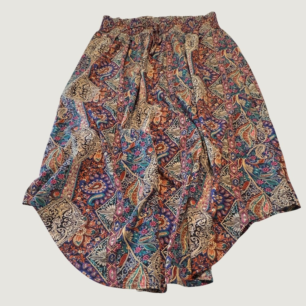 Bloomchic Skirt Multicolor Paisley Floral Smocked Maxi NWT 18-20 Plus Size Boho